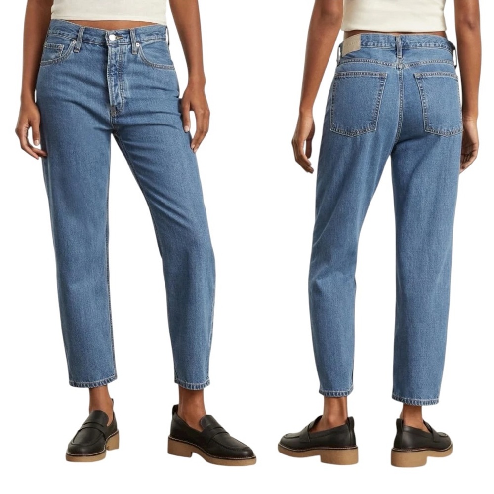 Everlane The Summer Slouch Jean Straight Relaxed Indigo Mist Button Fly 33 EUC